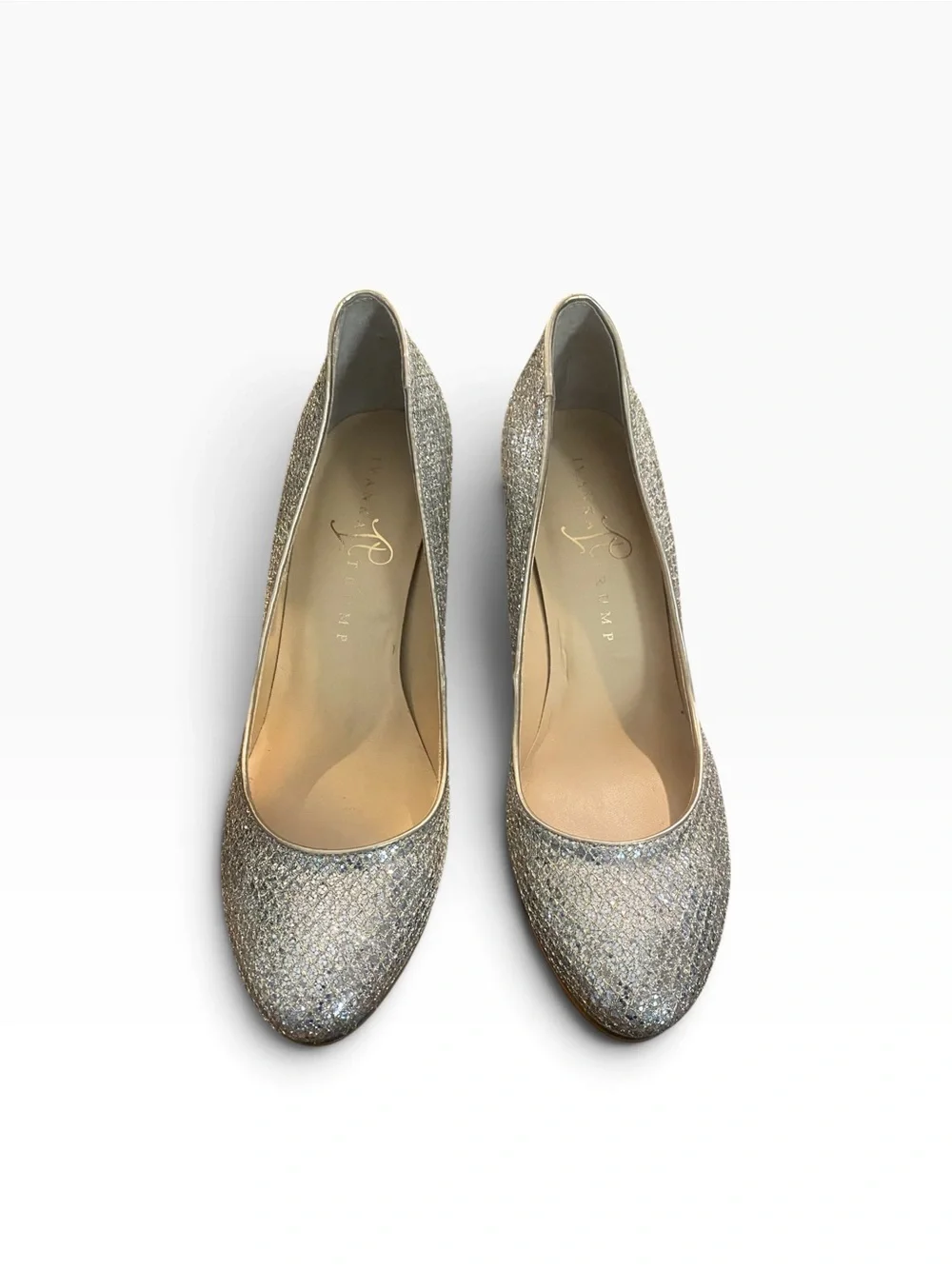 Ivanka Trump Sophia Silver Glitter Gold Pump Platform SZ 7